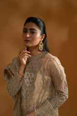 Hemstitch Unstitched Wedding Formal Chiffon | WDU-08 Leila Hemstitch Unstitched Wedding Formal Chiffon | WDU-08 Leila
