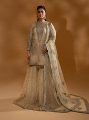 Hemstitch Unstitched Wedding Formal Chiffon | WDU-08 Leila Hemstitch Unstitched Wedding Formal Chiffon | WDU-08 Leila
