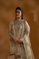 Hemstitch Unstitched Wedding Formal Chiffon | WDU-08 Leila Hemstitch Unstitched Wedding Formal Chiffon | WDU-08 Leila