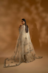 Hemstitch Unstitched Wedding Formal Chiffon | WDU-08 Leila Hemstitch Unstitched Wedding Formal Chiffon | WDU-08 Leila