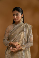 Hemstitch Unstitched Wedding Formal Chiffon | WDU-08 Leila Hemstitch Unstitched Wedding Formal Chiffon | WDU-08 Leila