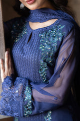 Azure Ensembles Chiffon Collection 2025 | Serene Sapphire Azure Ensembles Chiffon Collection 2025 | Serene Sapphire
