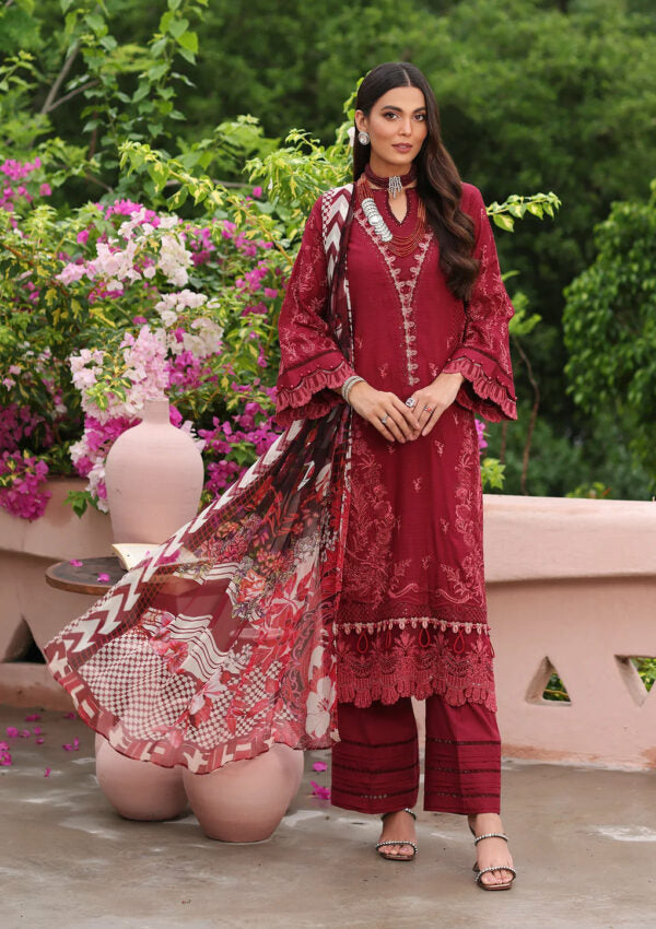 Luxe By Elaf Luxury Embroidered Collection 23| ELJ-04A CRIMSON