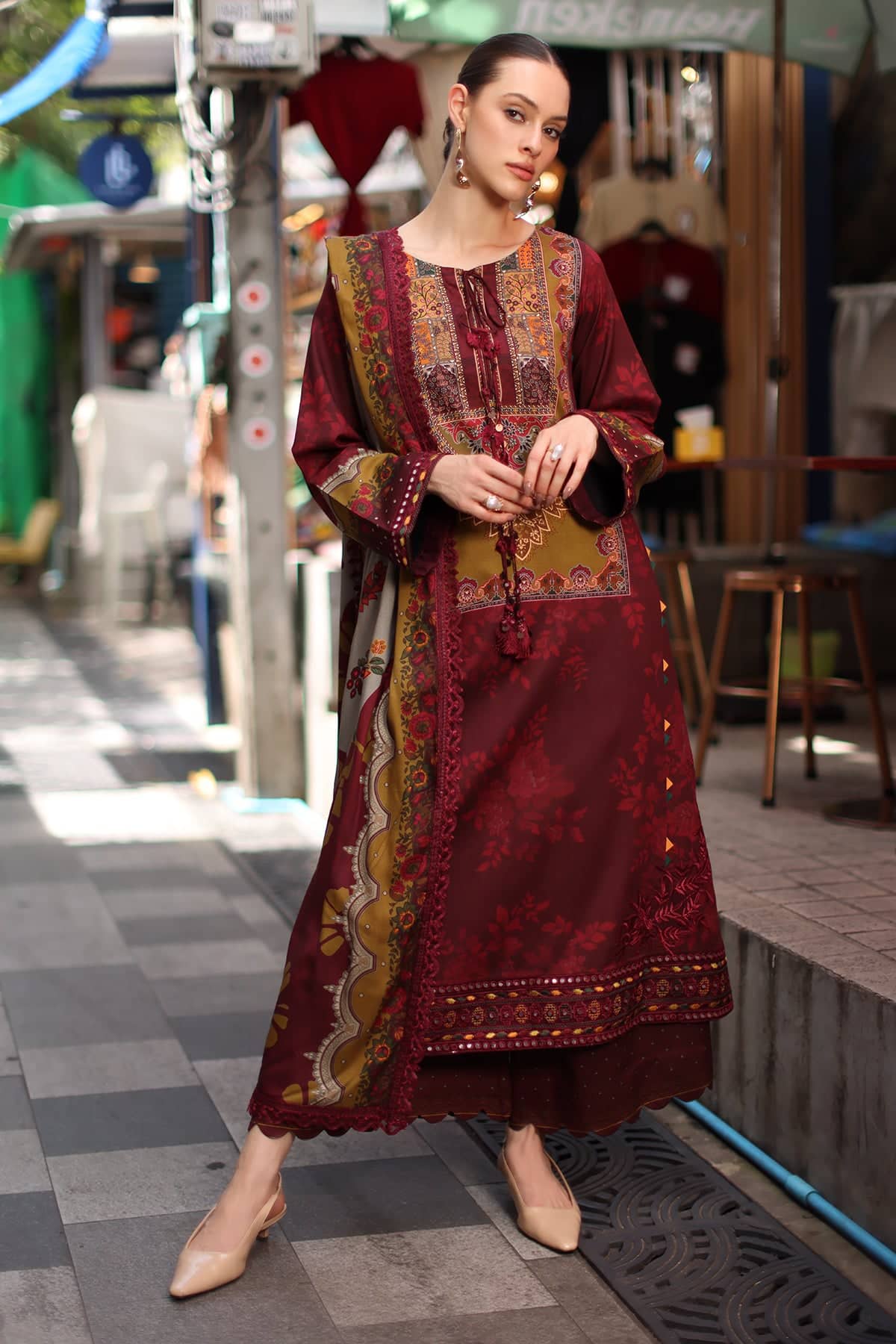 Aniq V1 Linen 2026 Charizma | 3-PC Unstitched Embroidered Linen Collection ANW7-03