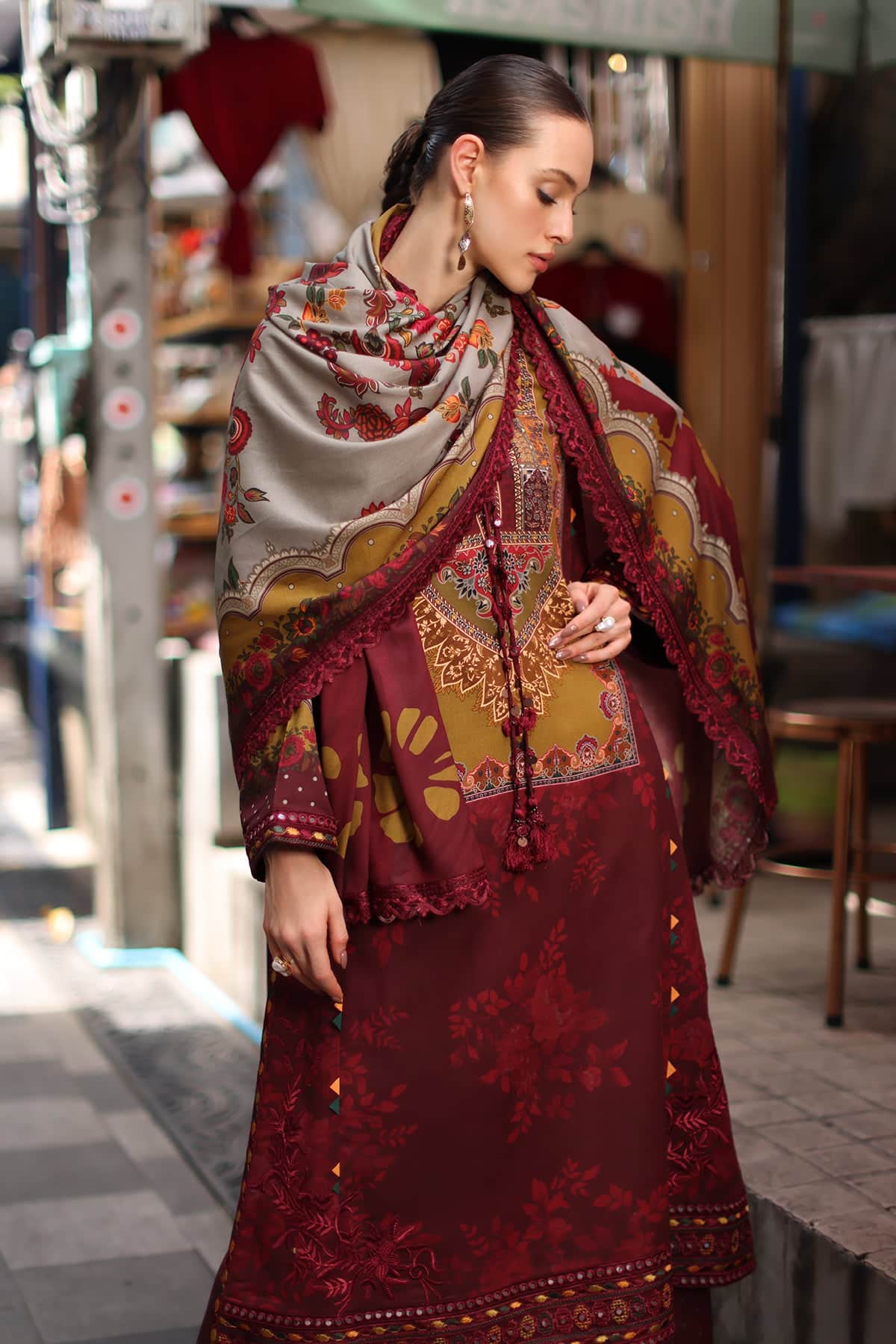 Aniq V1 Linen 2026 Charizma | 3-PC Unstitched Embroidered Linen Collection ANW7-03– alternate view