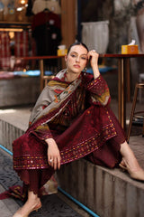 Aniq V1 Linen 2026 Charizma | 3-PC Unstitched Embroidered Linen Collection ANW7-03– detail view 4