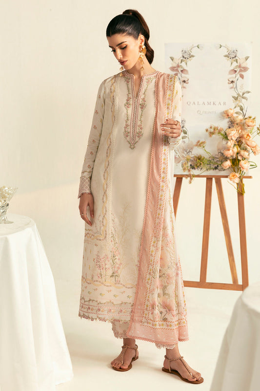 Qalamkar QPrints Unstitched Printed Lawn | 01A
