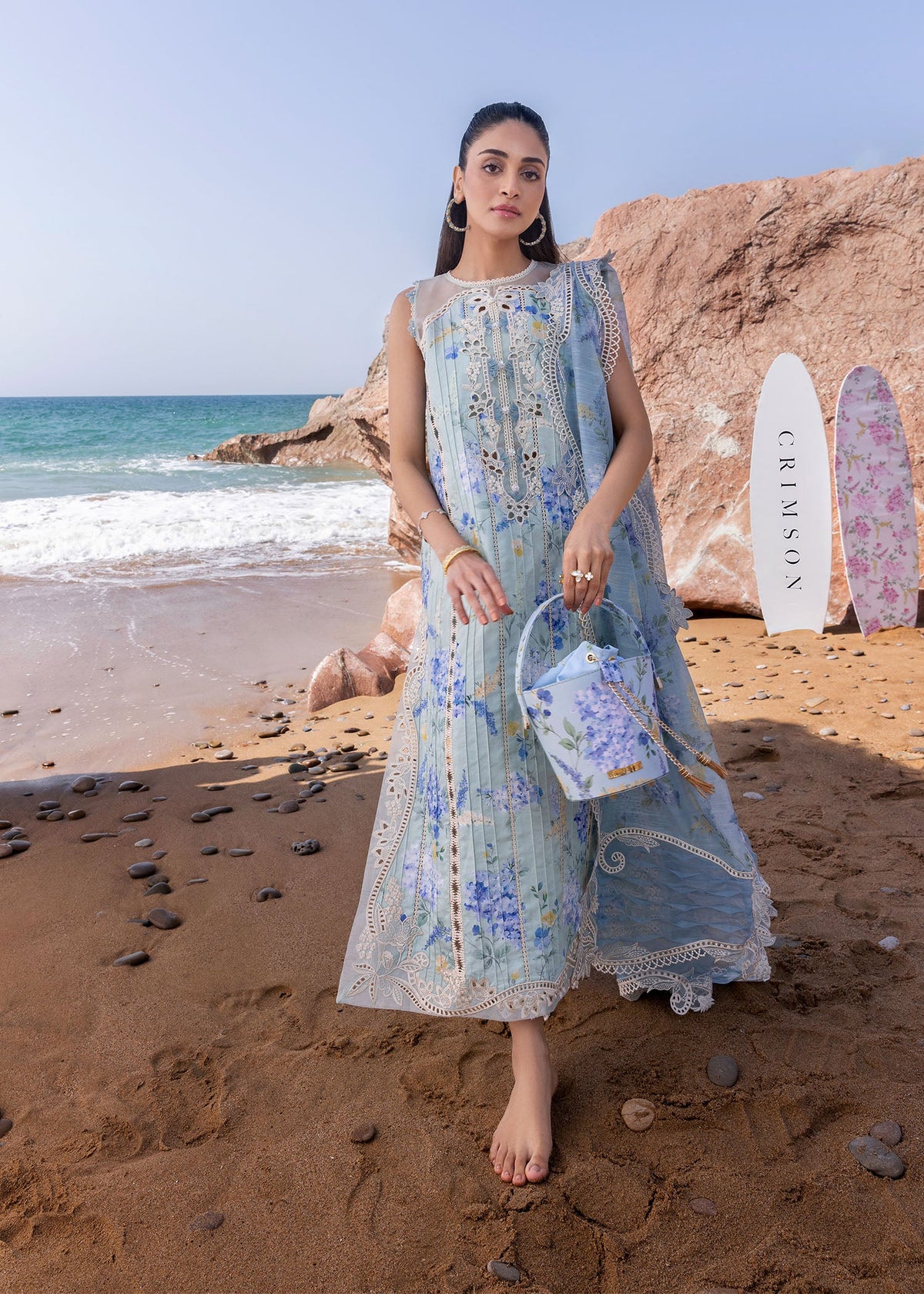 Crimson Summer Lawn 2025 by Saira Shakira | D3 B
