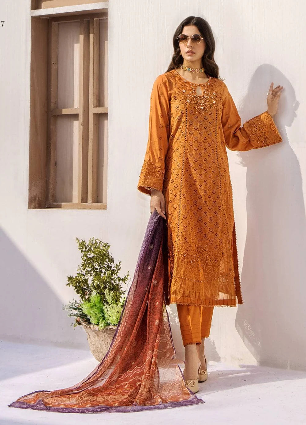 Adan’s Libas Rumi Schiffli Lawn 2025