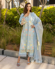 Rang Rasiya Carnation Embroidered Lawn 2025 | D-05
