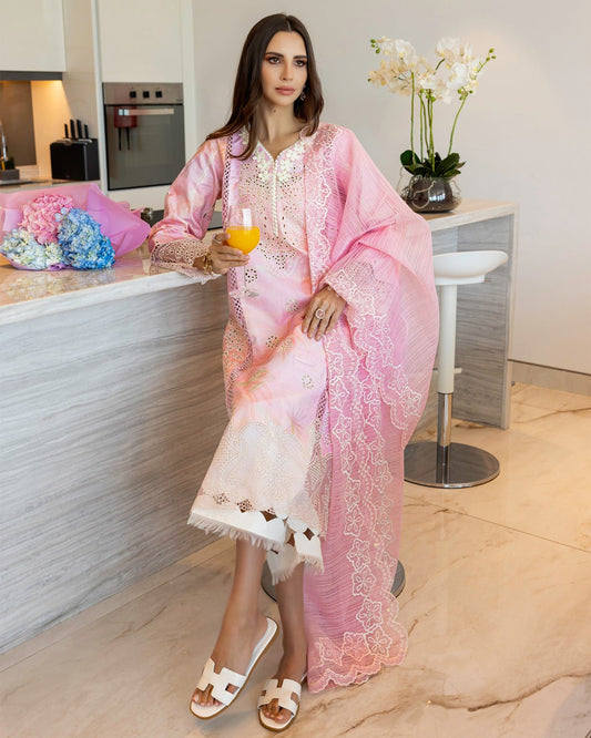 Rang Rasiya Carnation Embroidered Lawn 2025 | D-11