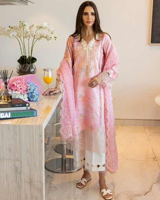 Rang Rasiya Carnation Embroidered Lawn 2025 | D-11