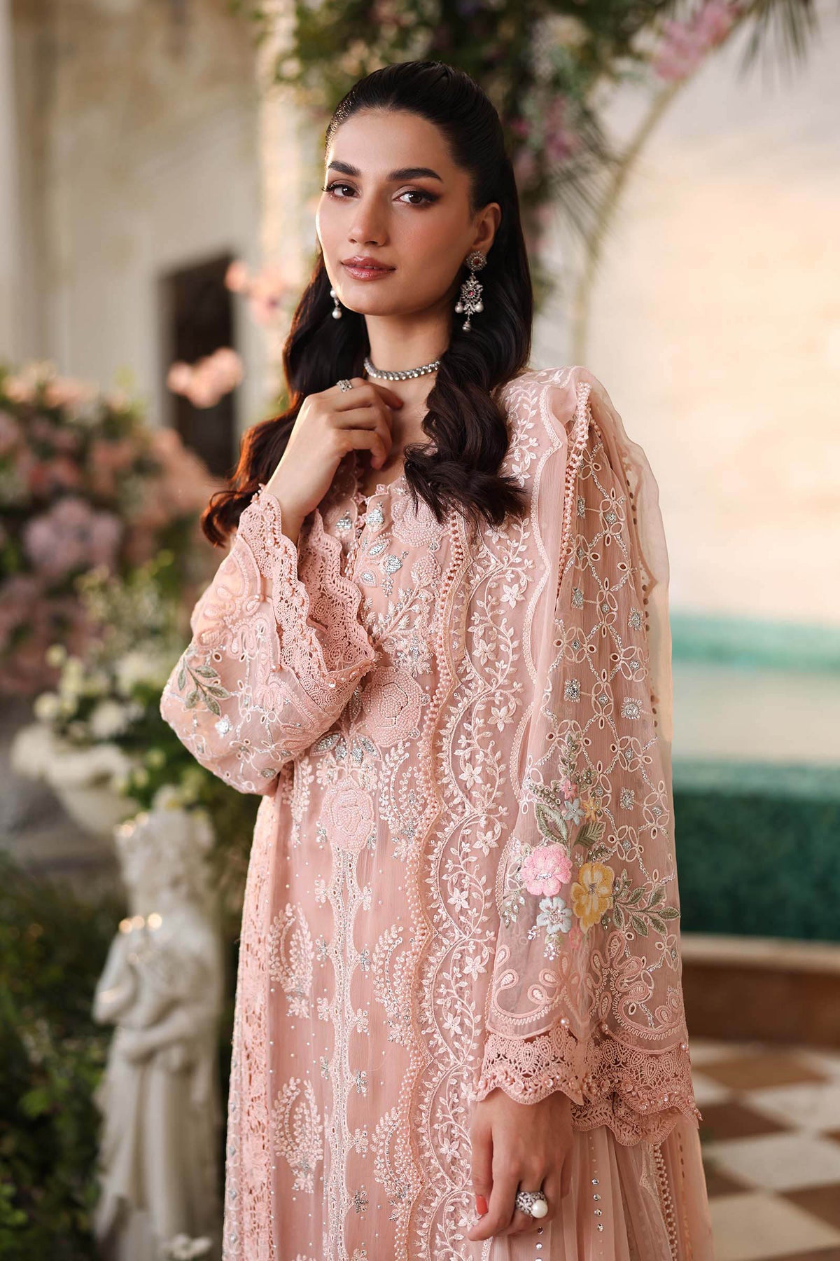 Maria B Chiffon Collection | Chiffons 2026 | MPC-26-104-Peach Pink
