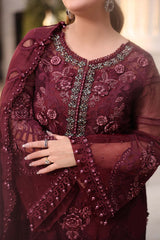 Maria B Chiffon Collection | Chiffons 2026 | MPC-26-108-Burgundy