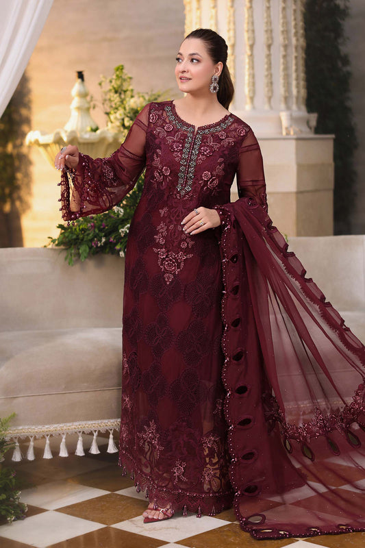 Maria B Chiffon Collection | Chiffons 2026 | MPC-26-108-Burgundy