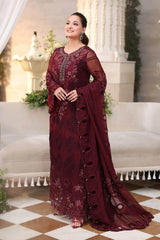 Maria B Chiffon Collection | Chiffons 2026 | MPC-26-108-Burgundy