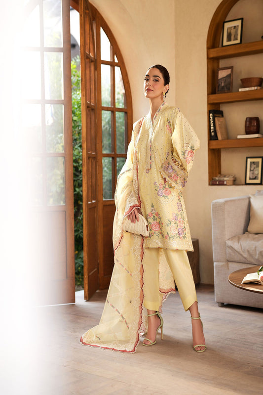 Maryam Hussain Luxury Lawn 2025 | Lemon Garden