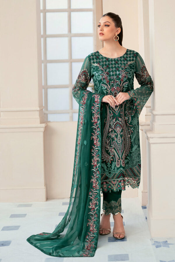 Ramsha Rangoon Semi Stitch Vol-9 | D-908