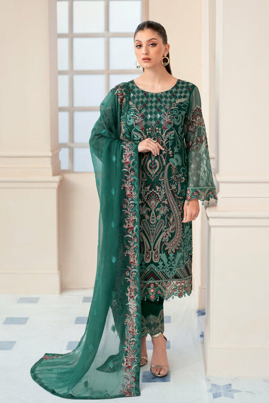 Ramsha Rangoon Semi Stitch Vol-9 | D-908