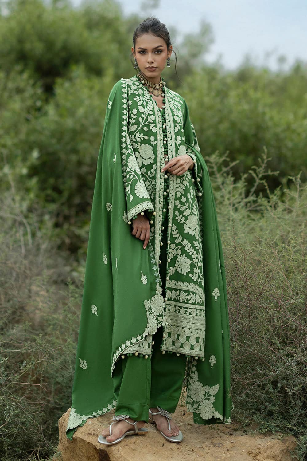 Gul Ahmed Winter 2026 - 3 Piece Embroidered Pashmina Suit with Embroidered Pashmina Dupatta