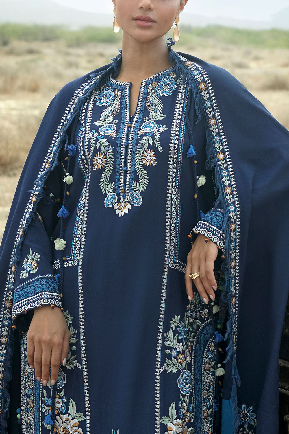 Gul Ahmed The Charm of Winter 2026 3 Piece Embroidered Karandi Suit with Embroidered Karandi Dupatta–