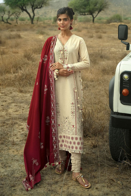 Gul Ahmed Winter 2026 - 3 Piece Embroidered Khaddar Suit with Embroidered Khaddar Dupatta