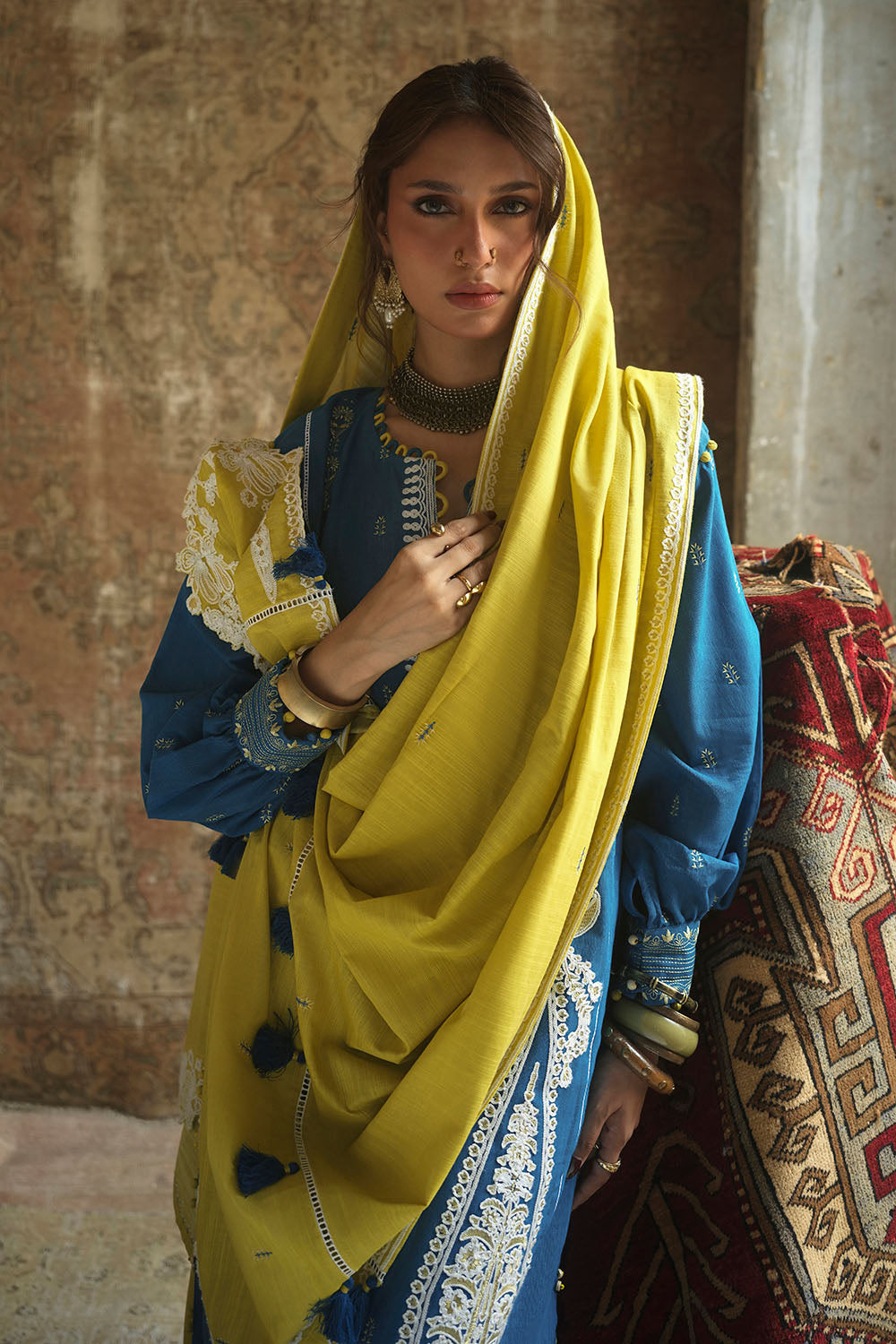 Gul Ahmed The Charm of Winter 2026 3 Piece Embroidered Khaddar Suit with Embroidered Khaddar Dupatta–