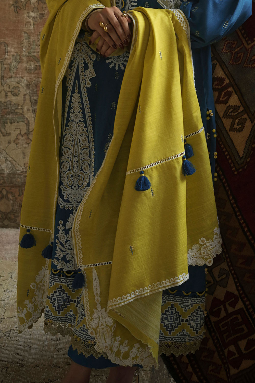 Gul Ahmed The Charm of Winter 2026 3 Piece Embroidered Khaddar Suit with Embroidered Khaddar Dupatta–