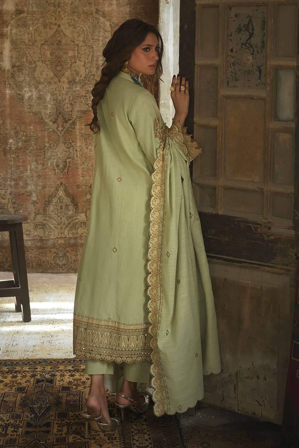 Gul Ahmed Winter 2026 - 3 Piece Embroidered Khaddar Suit with Embroidered Khaddar Dupatta–