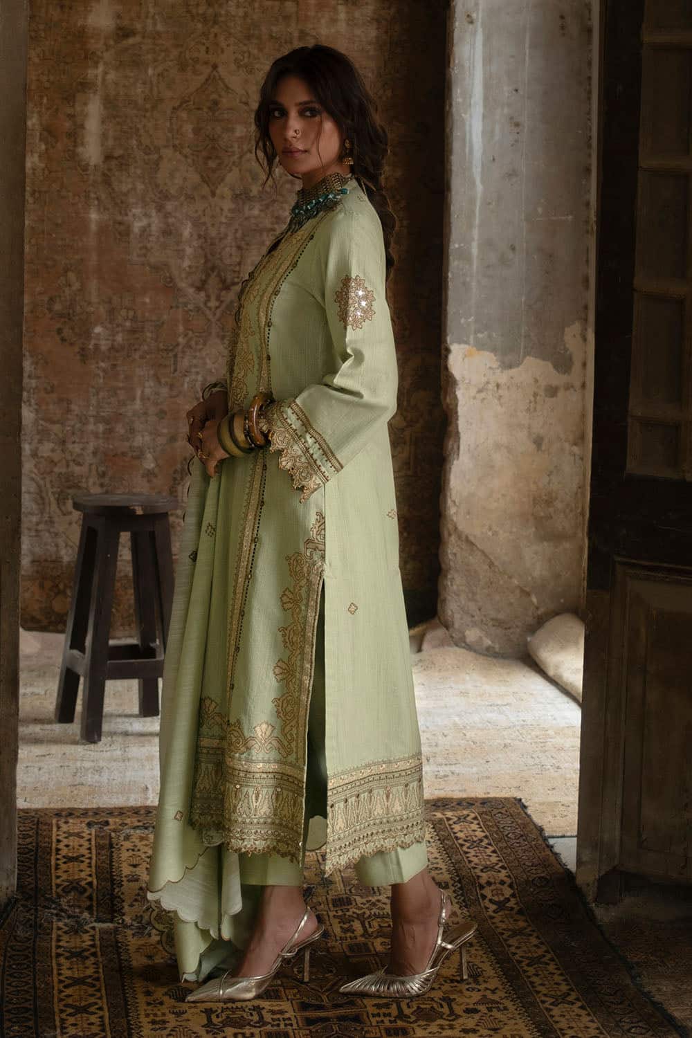 Gul Ahmed Winter 2026 - 3 Piece Embroidered Khaddar Suit with Embroidered Khaddar Dupatta–