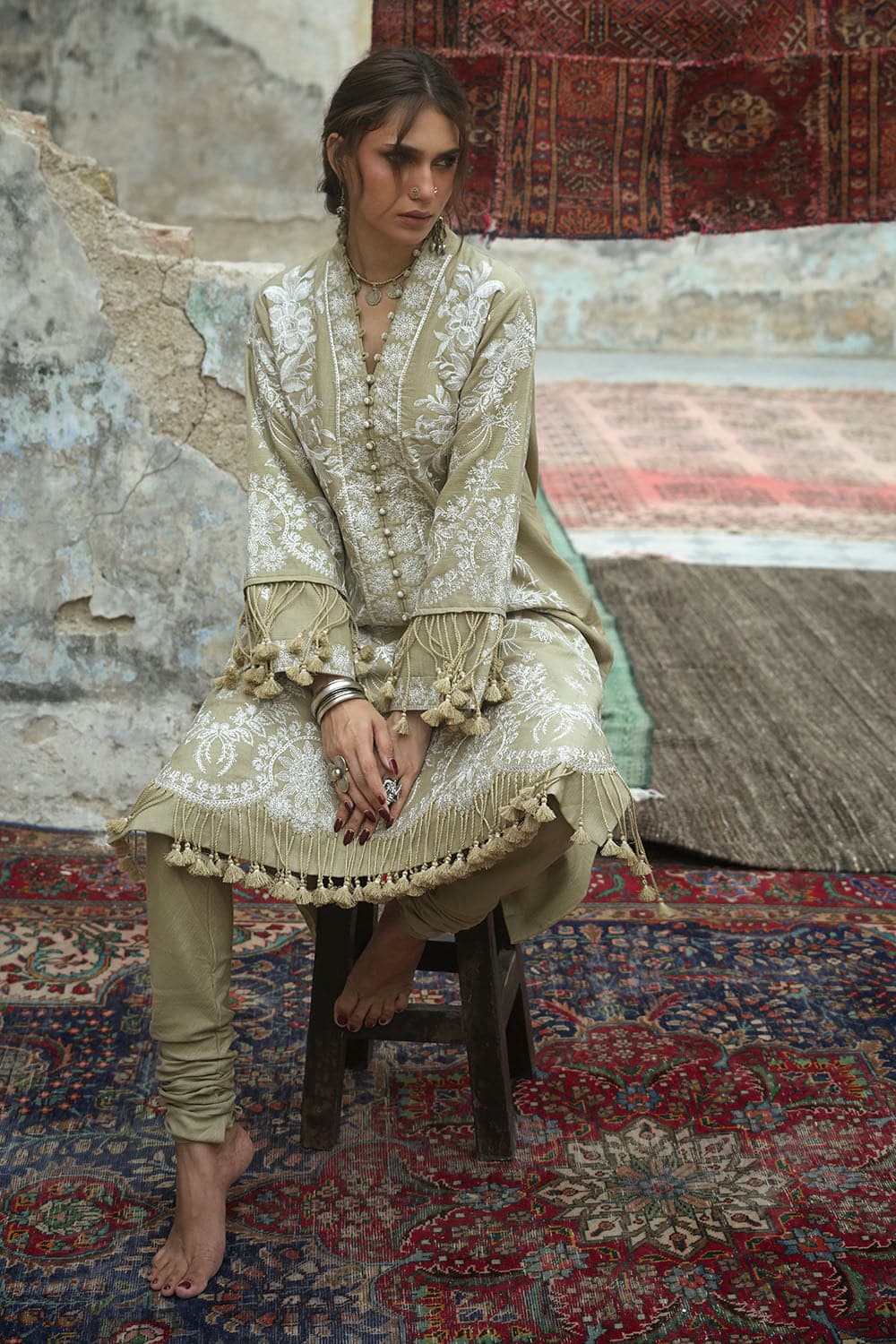 Gul Ahmed Winter 2026 - 2 Piece Embroidered Khaddar Suit– Embroidered-Khaddar-Shirt-Dyed-Trouser-Gulahm