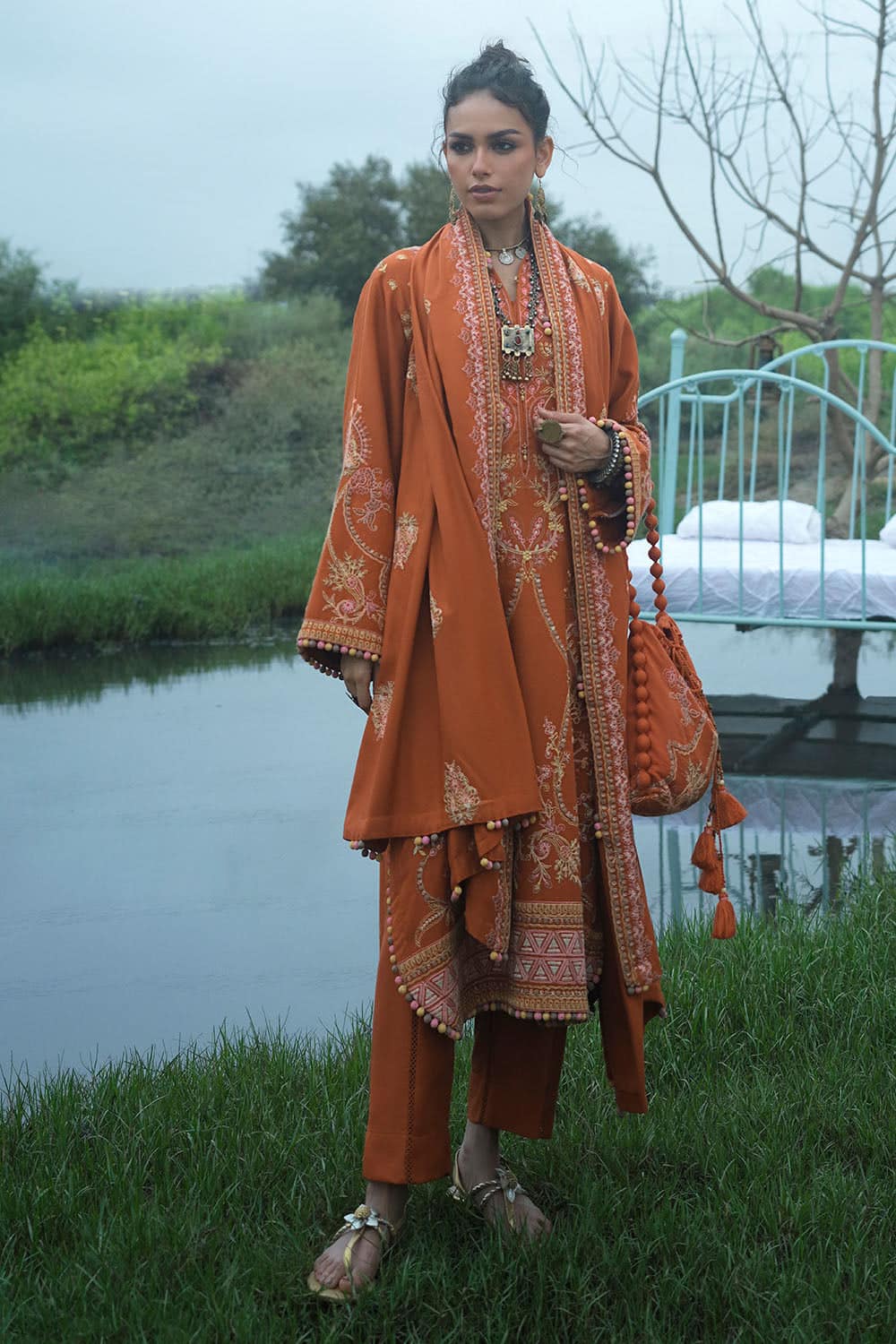 Gul Ahmed Winter 2026 - 3 Piece Embroidered Pashmina Suit with Embroidered Pashmina Dupatta–