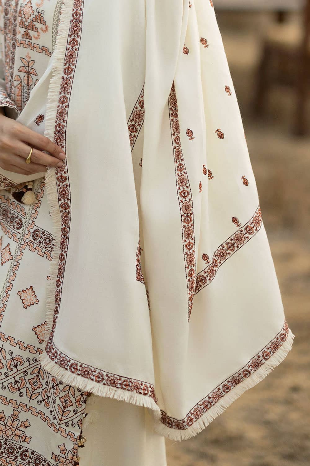 Gul Ahmed Winter 2026 - 3 Piece Embroidered Pashmina Suit with Embroidered Pashmina Dupatta–