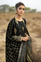 Gul Ahmed Winter 2026 - 3 Piece Embroidered Khaddar Suit with Gold & Lacquer Printed Pashmina Dupatta–