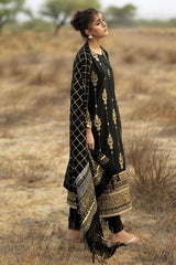 Gul Ahmed Winter 2026 - 3 Piece Embroidered Khaddar Suit with Gold & Lacquer Printed Pashmina Dupatta–