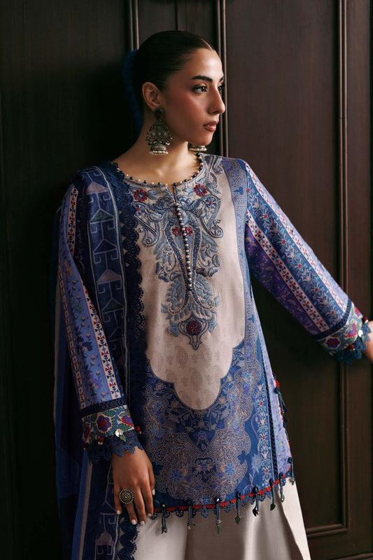 M Basics Agla Station Winter 26 3 Pc Unstitched Embroidered Slub Khaddar Suit | MB-CUSV15-01A