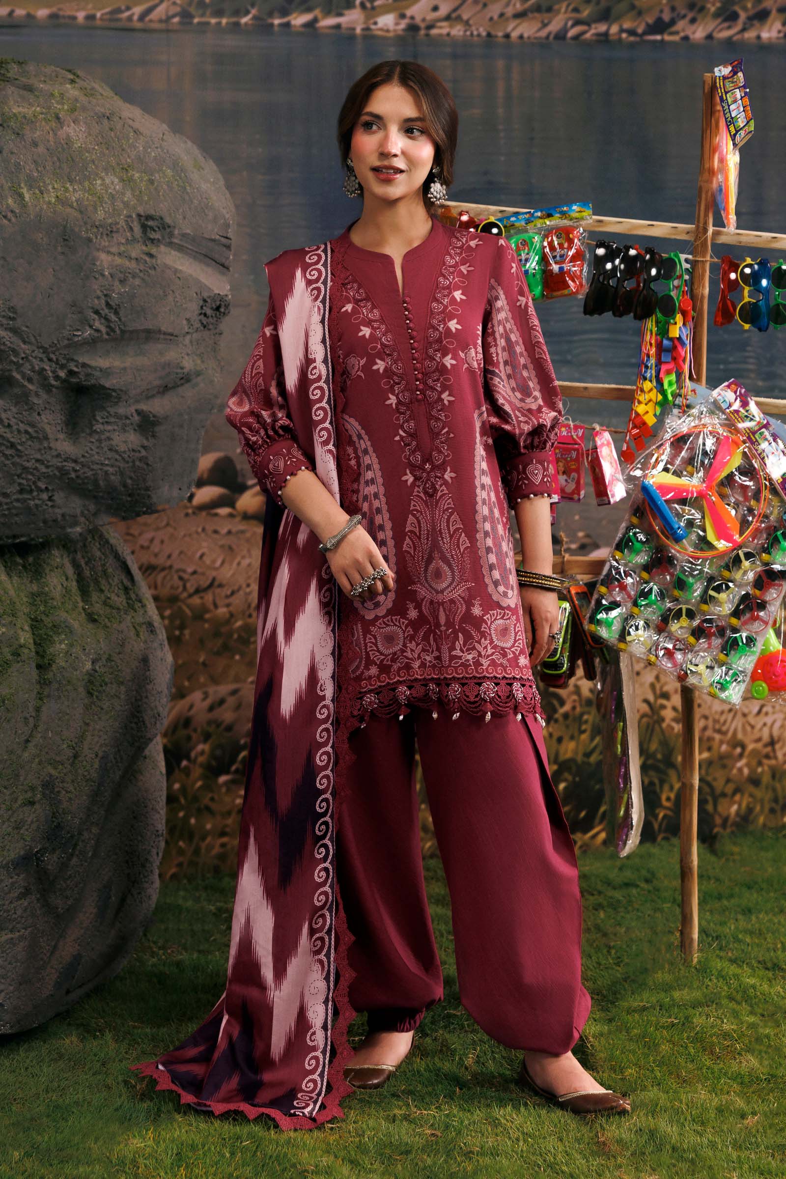 M Basics Agla Station Winter 26 3 Pc Unstitched Embroidered Slub Khaddar Suit | MB-CUSV15-02A– MB-CUSV15-02A-b