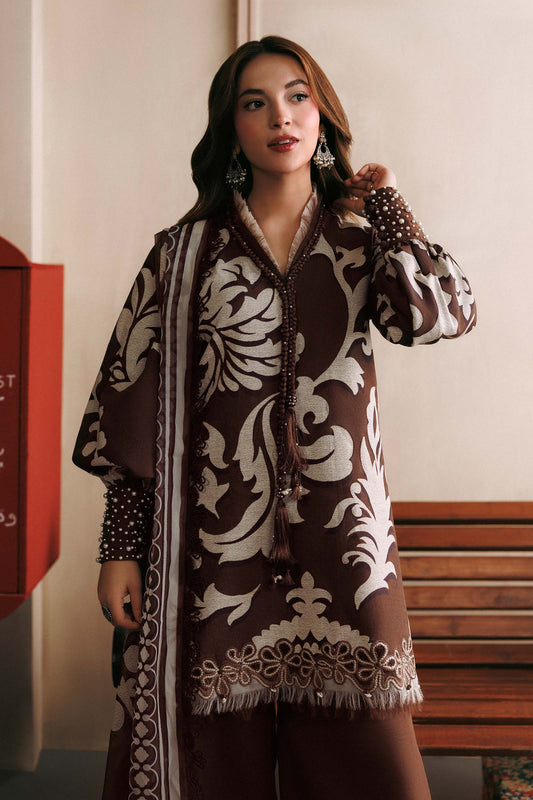 M Basics Agla Station Winter 26 3 Pc Unstitched Embroidered Slub Khaddar Suit | MB-CUSV15-04A