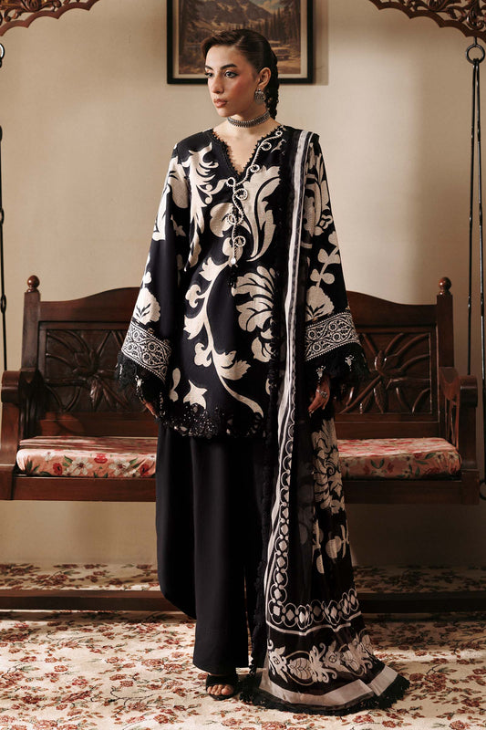 M Basics Agla Station Winter 26 3 Pc Unstitched Embroidered Slub Khaddar Suit | MB-CUSV15-04B