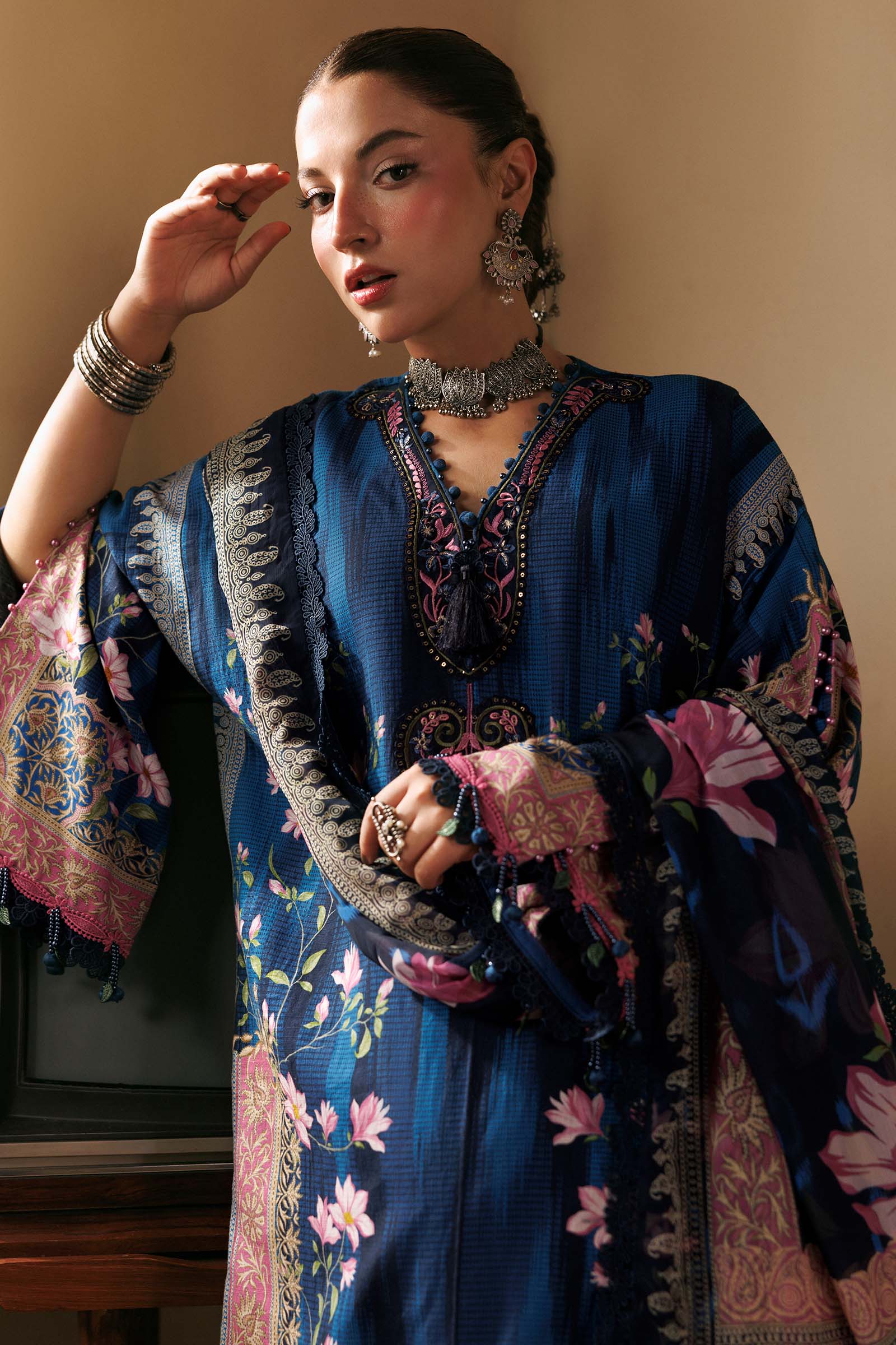 M Basics Agla Station Winter 26 3 Pc Unstitched Embroidered Slub Khaddar Suit | MB-CUSV15-05A– MB-CUSV15-05A-b
