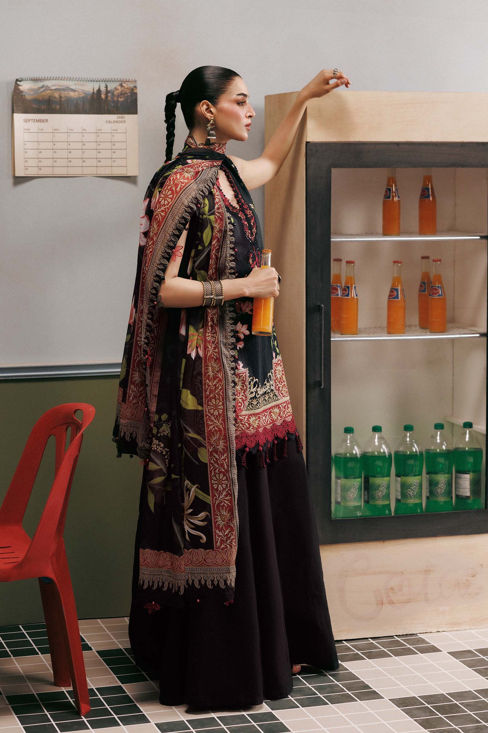 M Basics Agla Station Winter 26 3 Pc Unstitched Embroidered Slub Khaddar Suit | MB-CUSV15-05B– MB-CUSV15-05B-b