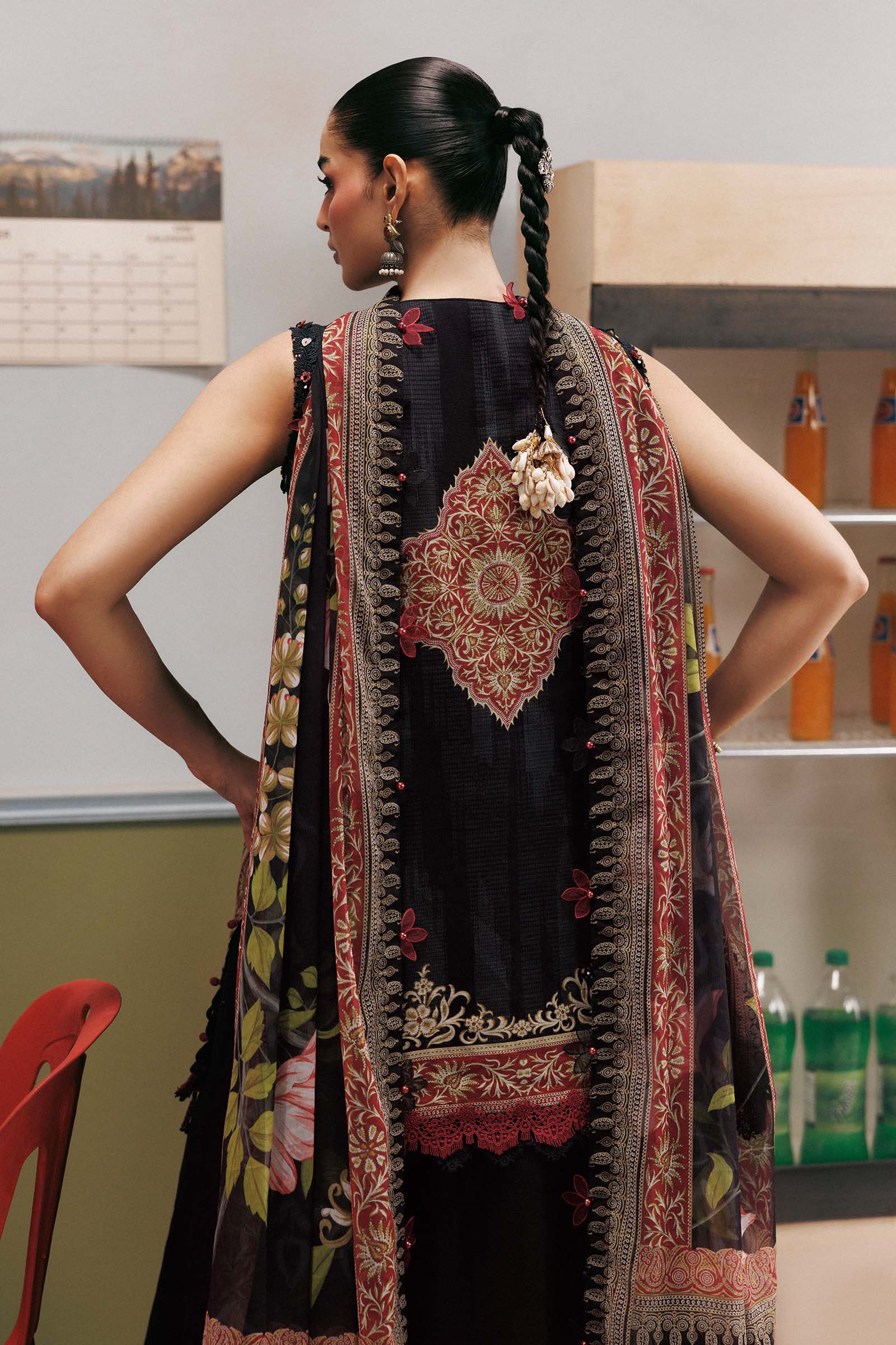 M Basics Agla Station Winter 26 3 Pc Unstitched Embroidered Slub Khaddar Suit | MB-CUSV15-05B– MB-CUSV15-05B-e