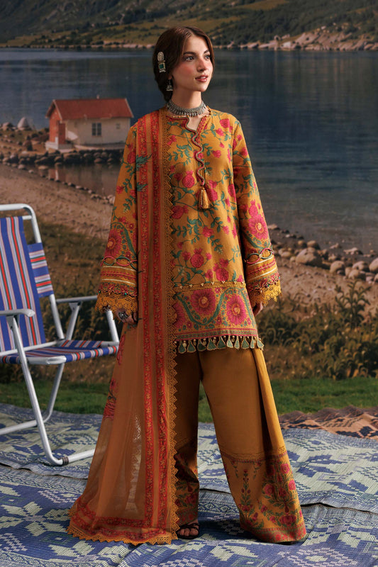 M Basics Agla Station Winter 26 3 Pc Unstitched Embroidered Slub Khaddar Suit | MB-CUSV15-06B