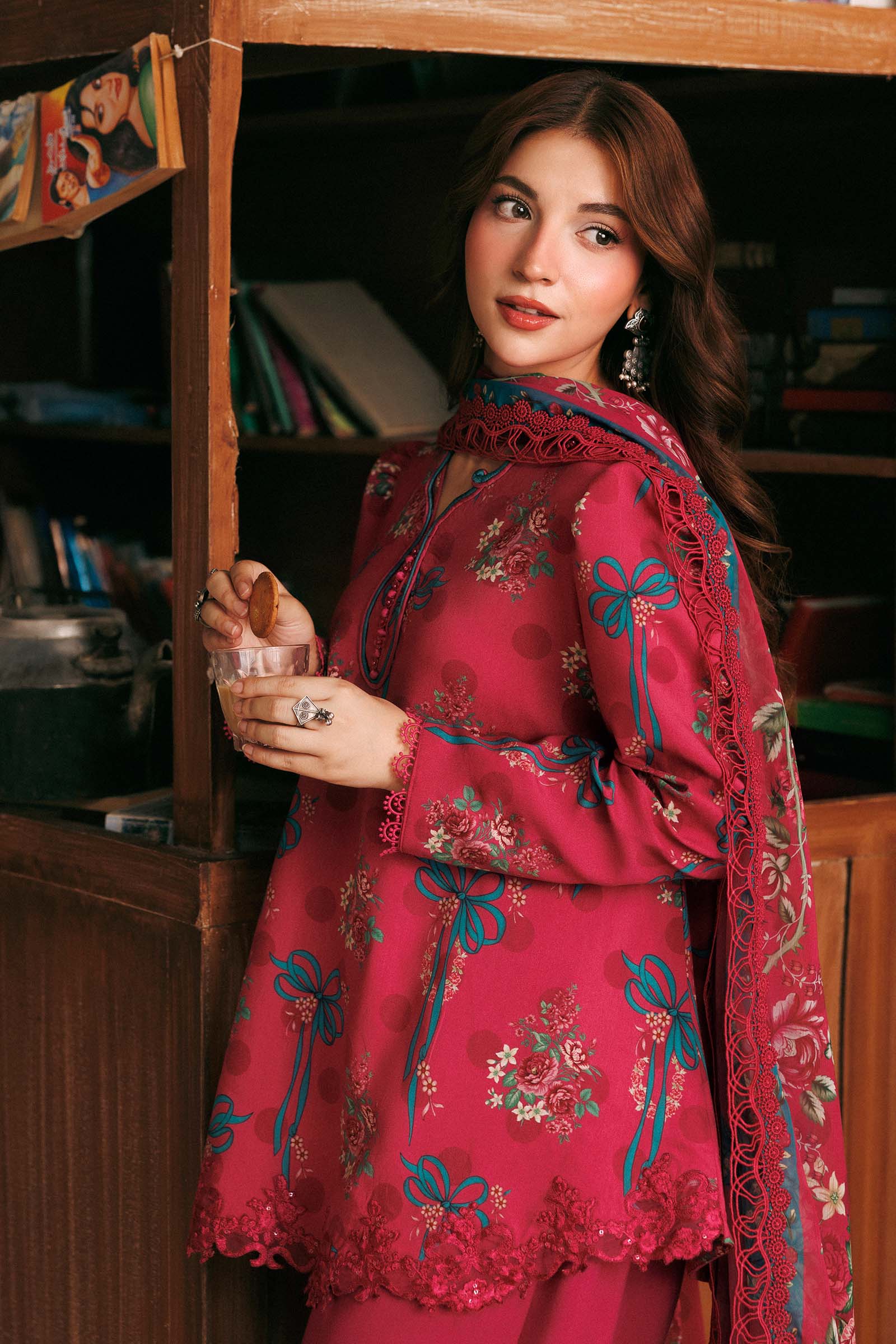 M Basics Agla Station Winter 26 3 Pc Unstitched Embroidered Linen Suit | MB-CUSV15-08B