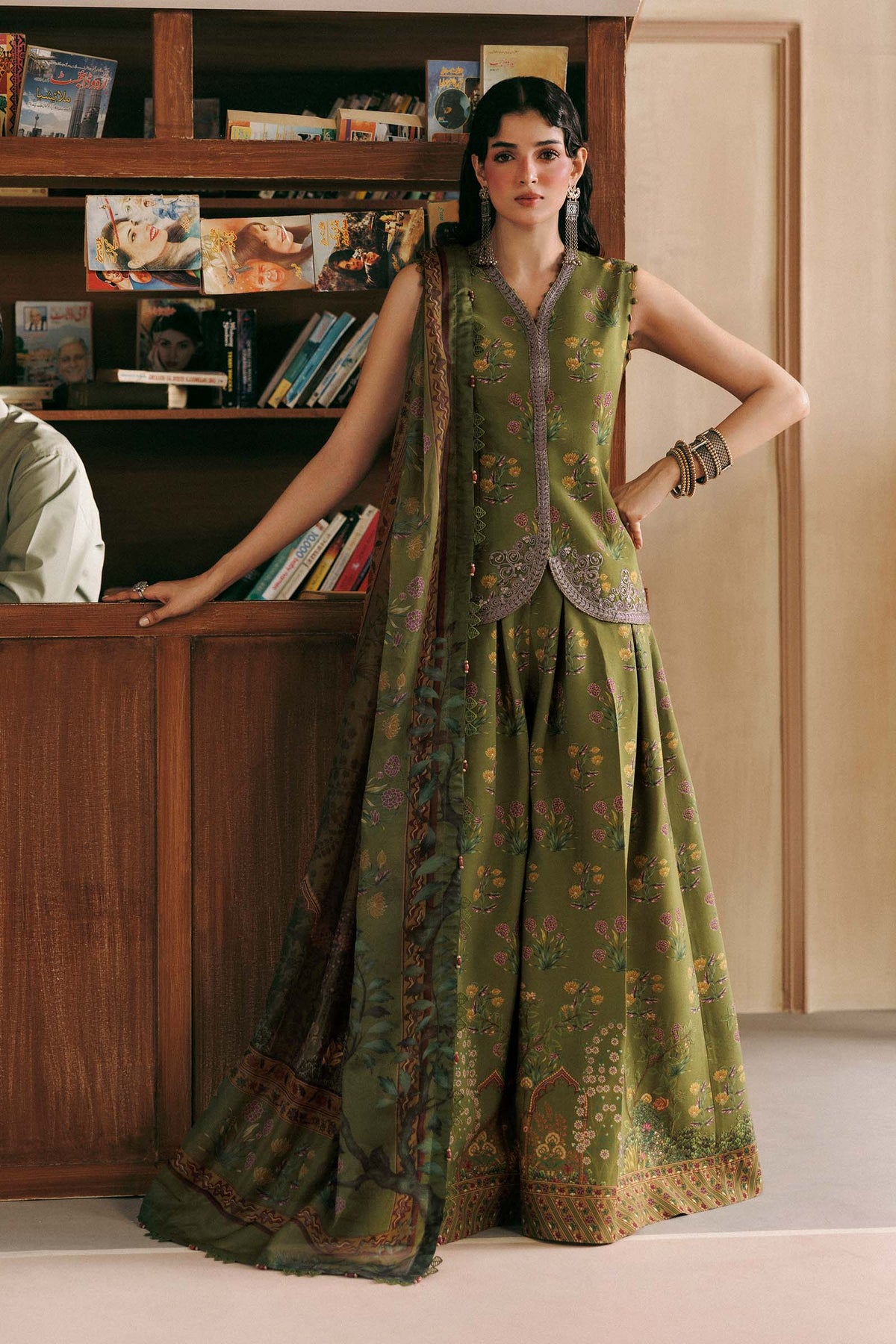 M Basics Agla Station Winter 26 3 Pc Unstitched Embroidered Linen Suit | MB-CUSV15-12A