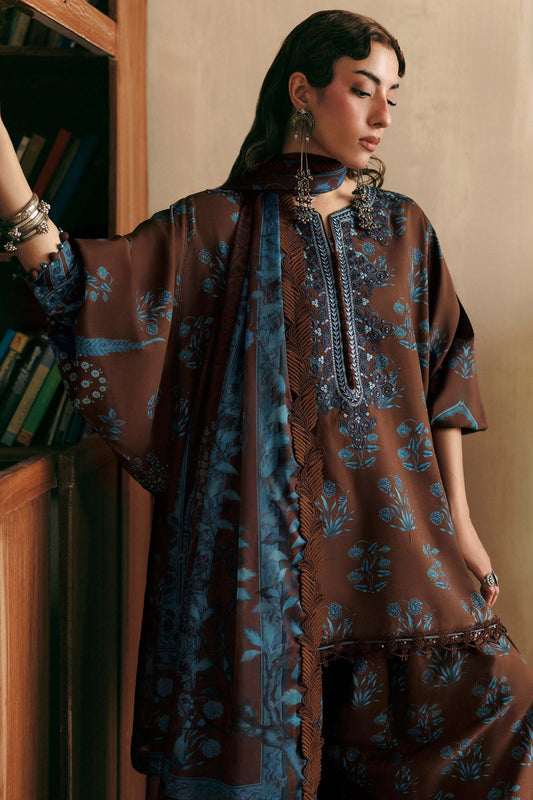 M Basics Agla Station Winter 26 3 Pc Unstitched Embroidered Linen Suit | MB-CUSV15-12B