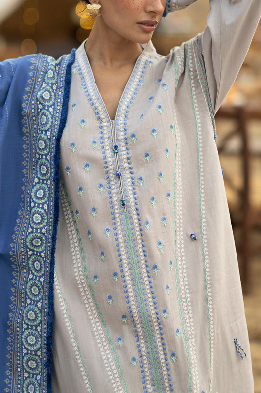Gul Ahmed The Charm of Winter 2026 3 Piece Embroidered Khaddar Suit with Lacquer Printed Khaddar Dupatta–