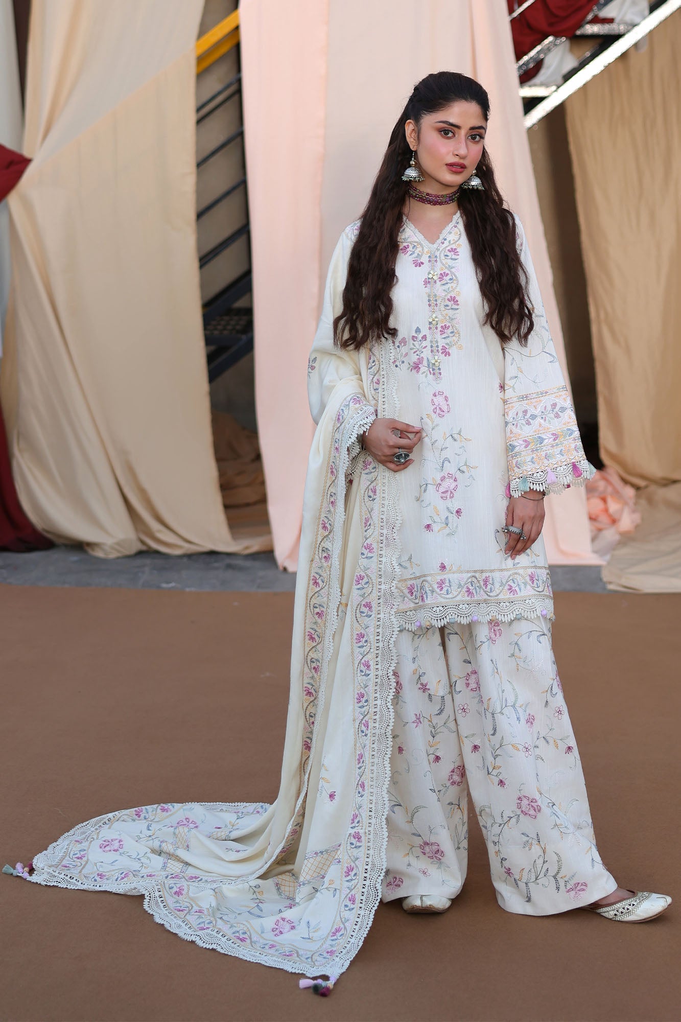 Cross Stitch Winter Unstitched 26 ALABASTER BLOOM-3PC KHADDAR EMBROIDERED SUIT