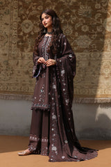 Cross Stitch Winter Unstitched 26 DEEP WALNUT-3PC MARINA EMBROIDERED SUIT
