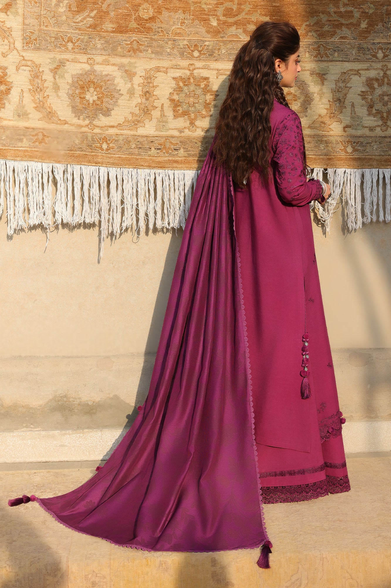 Cross Stitch Winter Unstitched 26 VELVET FUCHSIA-3PC LINEN EMBROIDERED SUIT– Untitled-1 0007 7I0A